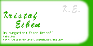 kristof eiben business card