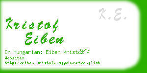 kristof eiben business card